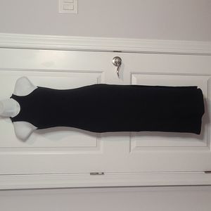 French Connection Black Ribbed Racerback Dress